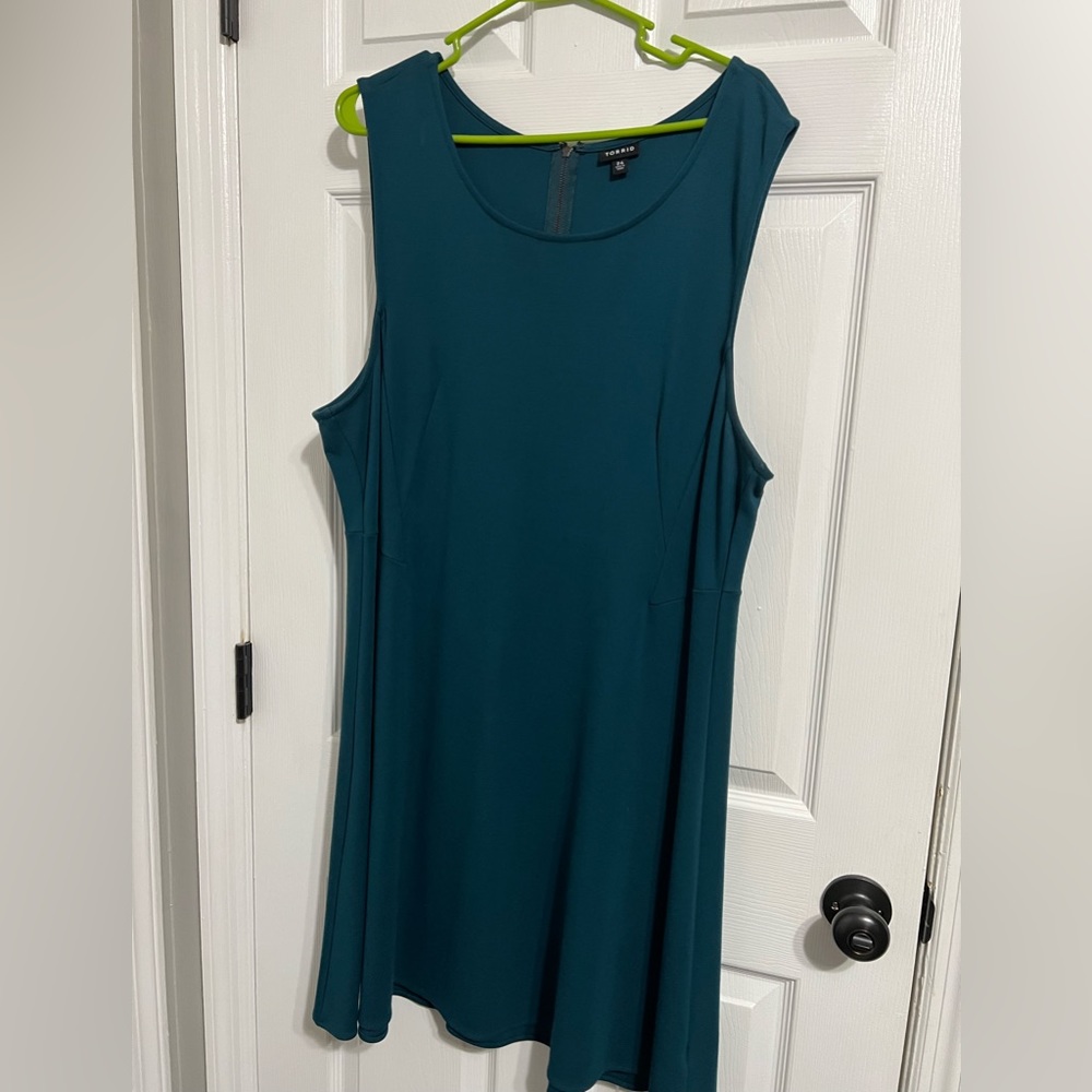 Torrid Dark teal green skater dress